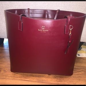 Burgundy Kate Spade large tote